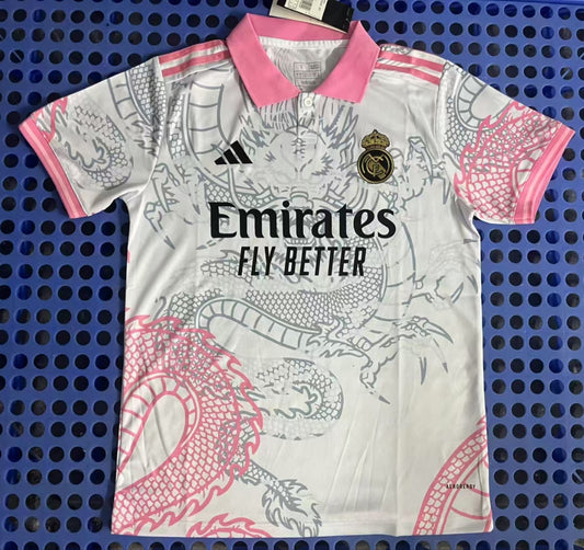 25-26 Real Madrid Pink Dragon White Jersey